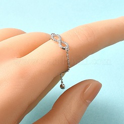 925 Schiebering aus Sterlingsilber mit Mikropavé und Zirkonia&nbsp;RJEW-R016-02P-03