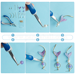Kits de fabrication de boucles d'oreilles en résine en forme de queue de sirène&nbsp;DIY-PH0010-66