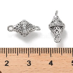 Ciondoli con connettore bicono in ottone con micro pavé di zirconi trasparenti&nbsp;ZIRC-P112-04P