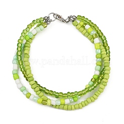 3 bracelet multi-brins en perles de verre de 3 couleurs pour femmes&nbsp;BJEW-JB12052