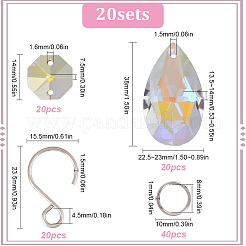 DIY-Set zum Basteln von Sonnenfängern aus Glas in Tropfenform&nbsp;EGLA-SC0001-26