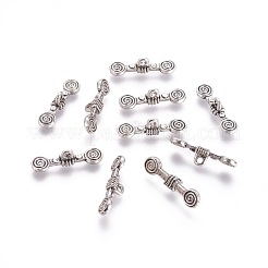 Tibetischen Stil Legierung Knebel  Verschlüsse&nbsp;TIBE-L003-015AS