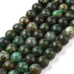 Fili di perle naturali di turchese africano (diaspro)&nbsp;TURQ-G037-10mm