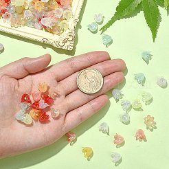 300pcs 6-pétales imitation gelée bouchons de perles acryliques&nbsp;JACR-CJ0001-02