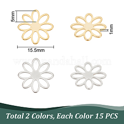 30 pz 2 colori ciondoli in acciaio inossidabile 304&nbsp;FIND-UN0016-31