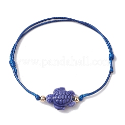 Bracciale sintetico con perline intrecciate in tartaruga turchese&nbsp;BJEW-JB11086-02