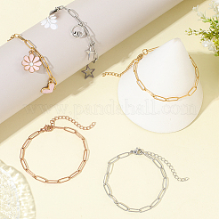 15 Stück 3 Farben 304 Edelstahl Büroklammer Kette Armbänder&nbsp;BJEW-BBC0001-20