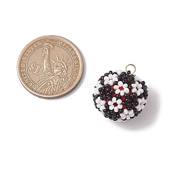 Pendentifs de football en perles de verre&nbsp;PALLOY-MZ00549
