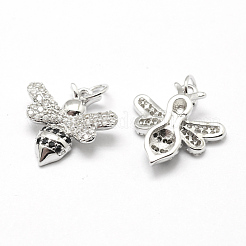 Breloques en laiton avec zircone cubique AAA de type micro-pavé&nbsp;ZIRC-P072-02P-NR