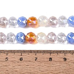 Colliers de perles en imitation jade électroplaquées&nbsp;EGLA-Q135-8MM-A09
