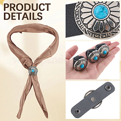 6 Stück PU-Leder mit Schalclips aus Legierung&nbsp;FIND-CL0001-84A