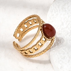 Anillos abiertos para puños de acero inoxidable 304&nbsp;RJEW-F213-03G