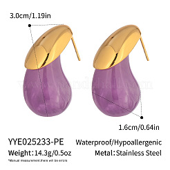 Pendientes de resina de acero inoxidable 304 para mujer&nbsp;LA4753-4