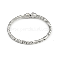 Bracelets manchettes ouverts ronds en laiton&nbsp;BJEW-Z074-02P