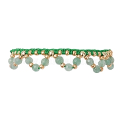 6 bracciale con perline di vetro a forma di fiore in 6 colori e pietre preziose naturali miste&nbsp;BJEW-MZ00222