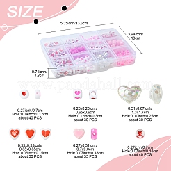 385 Stück undurchsichtige/transparente Acrylperlen mit Valentinstagsmotiv.&nbsp;MACR-FS0001-93