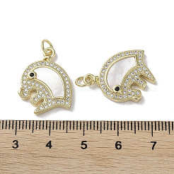 Messing Mikro ebnen Zirkonia Anhänger&nbsp;KK-G485-24C-G