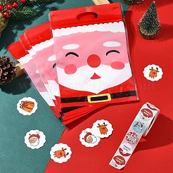 Rechteckige Plastikbeutel mit Reißverschluss im Weihnachtsmotiv zur Aufbewahrung von Süßigkeiten&nbsp;OPP-FS0001-11