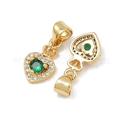 Breloques en laiton avec zircone cubique de micro pave&nbsp;KK-C132-10G
