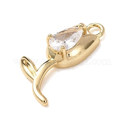 Pendentifs en laiton zircon cubique transparent&nbsp;KK-H294-02A-G