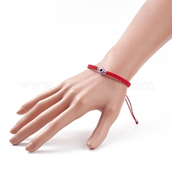 Braccialetto di perline intrecciate in resina malocchio&nbsp;BJEW-JB08425-01