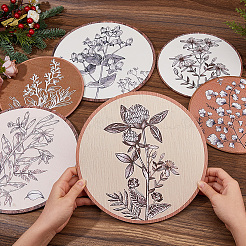 6 stücke böhmische thema holz flache eund mit blume wand-montiert&nbsp;DIY-WH0899-480