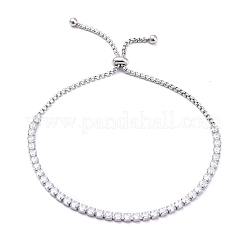 Verstellbare Bolo-Armbänder aus 304 Edelstahl mit Mikropavé und Zirkonia&nbsp;BJEW-M284-23