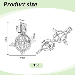 1 pièce 925 pendentifs cage à perles creuses en argent sterling&nbsp;STER-PH0003-81P