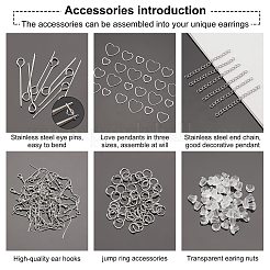Kit per la creazione di orecchini a goccia con cuore fai da te&nbsp;DIY-UN0003-07