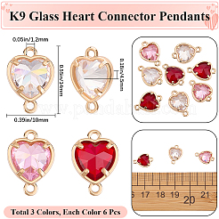 18 pz 3 colori k9 charms connettore in vetro&nbsp;FIND-BBC0002-31