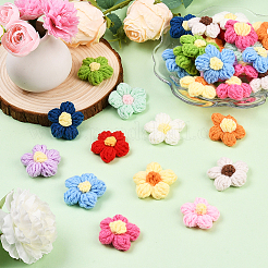 48 Stück 12-farbiges handgefertigtes Strick-Ornament-Zubehör aus Baumwolle&nbsp;DIY-SC0031-61