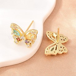 Boucles d'oreilles en laiton avec micro pavé de zircons cubiques pour femmes&nbsp;KK-A305-09G-02