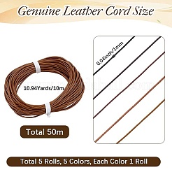 50m 5 Farben Rindslederband&nbsp;WL-CL0001-09