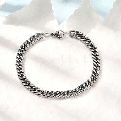 Bracciali a catena cubana in acciaio inossidabile 304 per uomo&nbsp;BJEW-B140-06C
