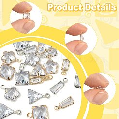 20 Stück 10 Stile Messing Pavé klare Zirkonia Charms&nbsp;ZIRC-FS0001-03