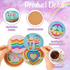 DIY-Diamantmalerei-Regenbogen-Motiv-Tassenmatten-Set&nbsp;DIAM-TAC0001-02