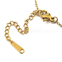 Collier pendentif yoga humain en acier inoxydable 201 avec chaînes à maillons&nbsp;NJEW-Q317-16G