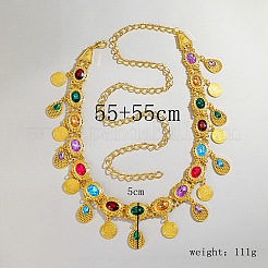 Ethno-Stil Legierung mit Acryl bunte ovale Gliederkette Tropfen Quaste Taille Bauchketten für Frauen&nbsp;FS-WGB9AE6-01