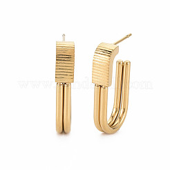 Offene ovale Ohrstecker aus 304 Edelstahl&nbsp;EJEW-N016-025LG