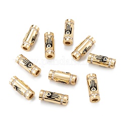 Real 18k de latón chapado en oro micro pave cuentas de tubo de circonita cúbica transparente&nbsp;ZIRC-A020-26G