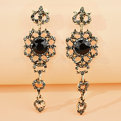 Legierung Rhinestone-Blume baumeln Ohrstecker&nbsp;FS-WG41572-02