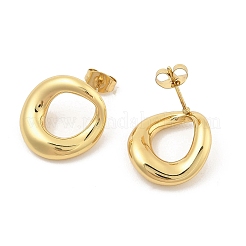 Donut PVD Vakuumbeschichtung 304 Edelstahl Ohrstecker für Damen&nbsp;EJEW-C120-07G