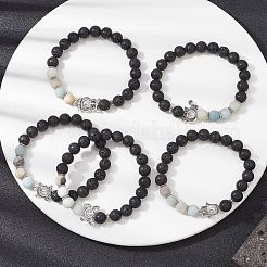 Bracelet extensible en perles d'amazonite&nbsp;BJEW-JB09746