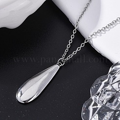 Collane a catena con ciondolo a goccia in acciaio inossidabile 304 per donna&nbsp;NJEW-A038-01P