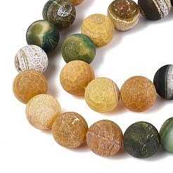 Chapelets de perle en agate naturelle patinée&nbsp;G-Q606-42B-D03