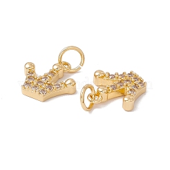 Placage de crémaillère en laiton micro pavé breloques en zircone cubique claire&nbsp;ZIRC-C040-34G