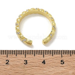 Messing Micro Pave Zirkonia Manschette offene Ringe&nbsp;RJEW-C163-21G