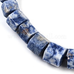 Collane di perline graduate con prisma esagonale di diaspro blu naturale per donne e uomini&nbsp;NJEW-K388-03C