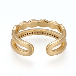 Anneaux de manchette en laiton micro pave zircone cubique&nbsp;RJEW-Z003-10G