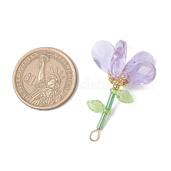 Pendenti a forma di fiore con perline di vetro fatti a mano&nbsp;PALLOY-MZ00742-02